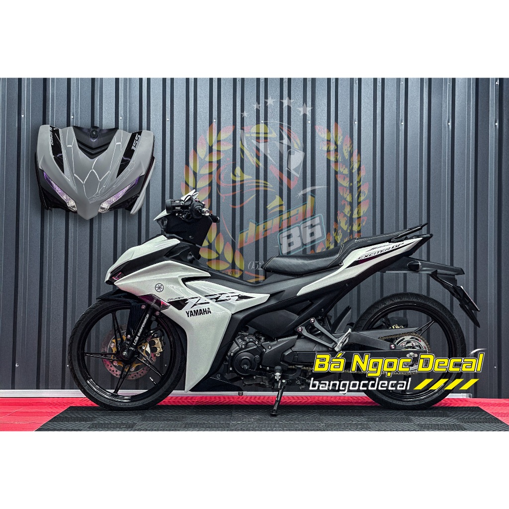 Tem zin 155 đen trắng tem dán xe ex155 tem trong rời 3 lớp