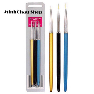 Bộ cọ vẽ nét 3 cây - bộ cọ 3 cây - set cọ nét chuyên dụng làm nail