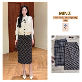  Chân Váy Dạ Kẻ Dáng Suông MINZ STORE Mã 1008 Họa Tiết Kẻ Phong Cách Công Sở 