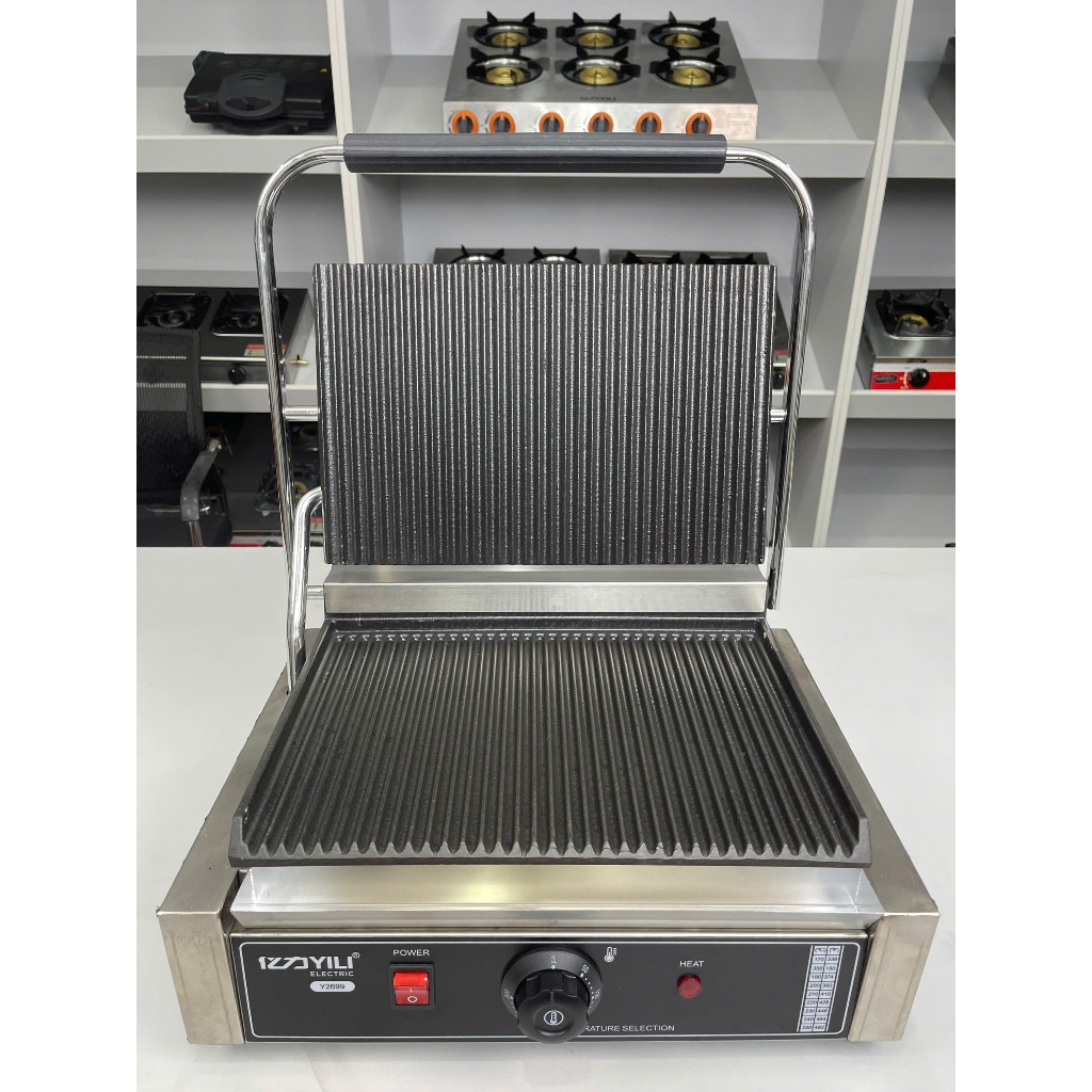 Máy kẹp nướng bánh mì, bánh Tacos công nghiệp có hẹn giờ và điều chỉnh nhiệt độ, công suất 2000W. Bảo Hành 12 Tháng