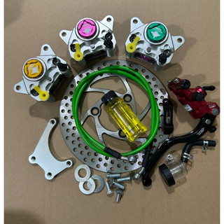    tặng dầu  Combo Phanh Đĩa Trước Heo Dầu Cá Mập CNC Gắn Cho Phuộc Zin XMEN   Cáp A Kèm Tay Phanh AGL 