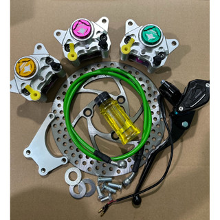   tặng dầu  Combo Phanh Đĩa Trước Heo Dầu Cá Mập CNC Gắn Cho Phuộc Zin XMEN  Cáp A Kèm Tay phanh bình dầu liền gắn 