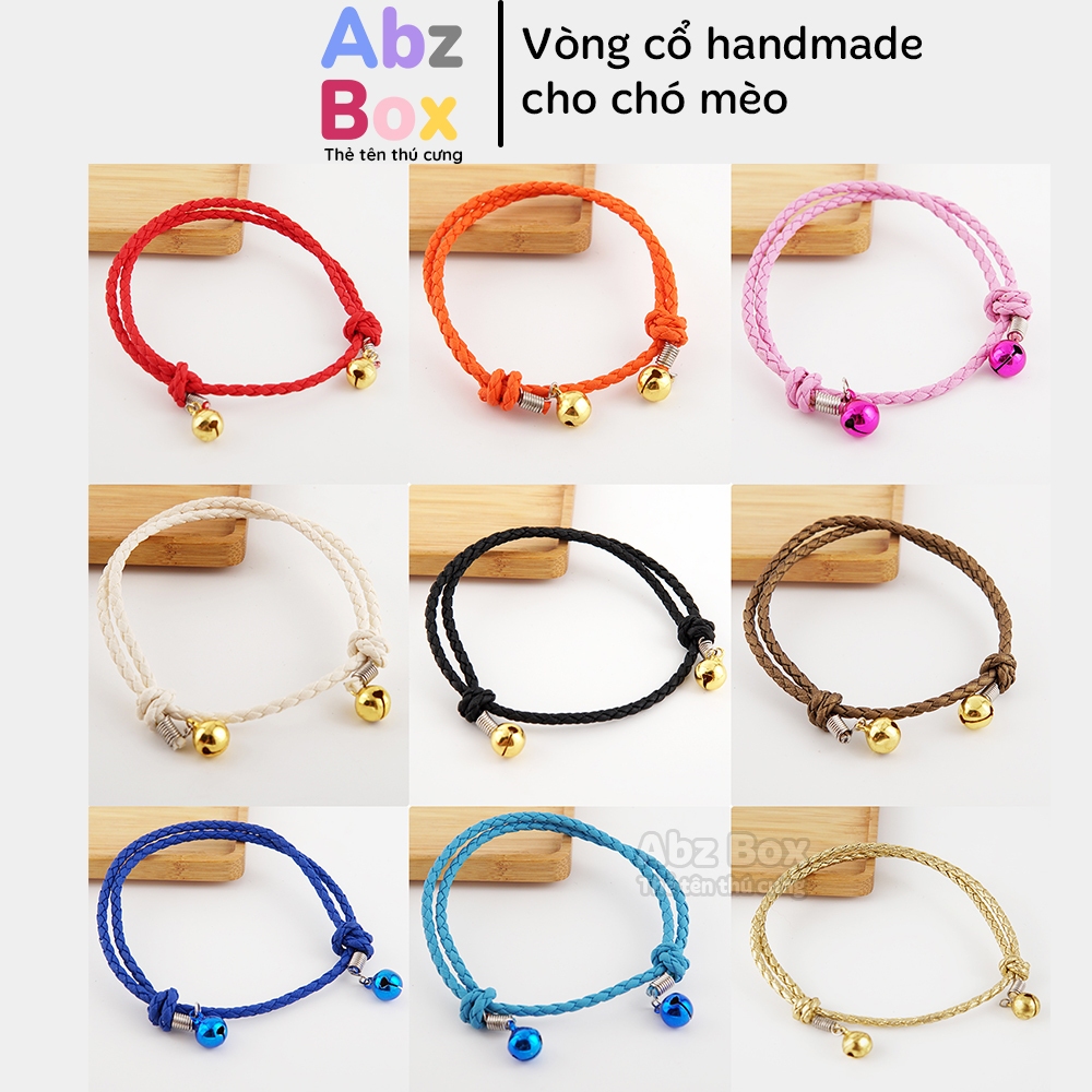 Vòng cổ thú cưng handmade, vòng cho mèo chó Abz Box