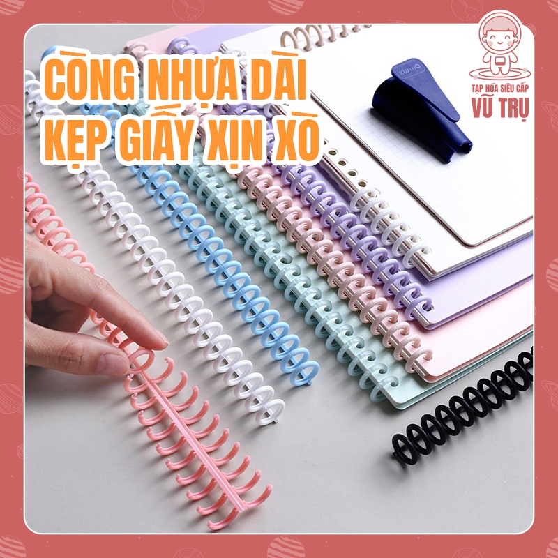 Thanh Còng Nhựa Tiện Lợi Cho A4, Còng Làm Sổ Tay, Còng Nhựa Bền Bỉ Nhiều Màu Hàn Quốc