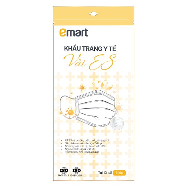 Khẩu Trang Y Tế Vải ES Emart Túi 10 Cái