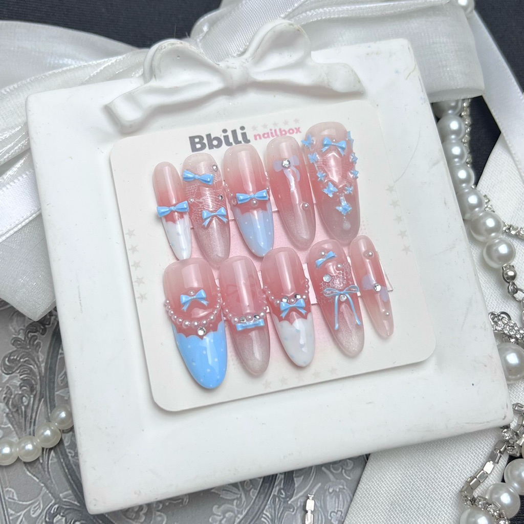 (M113) Nailbox thiết kế thủ công nền thạch ombre mắt mèo