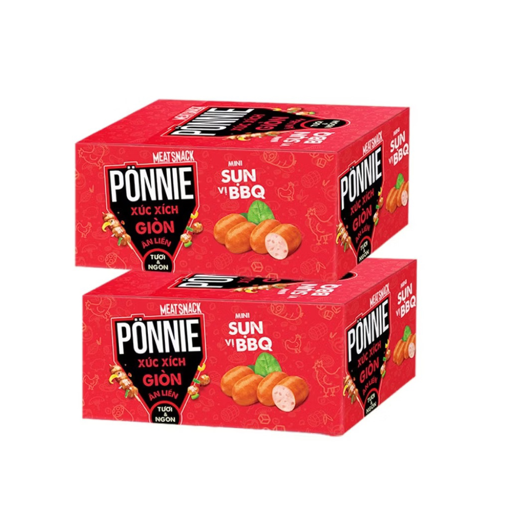 [LS][Chọn vị] Combo 2 Hộp Hotdog Ponnie Xúc Xích Giòn Ăn Liền (1 Hộp x 20 Cây x 20G)