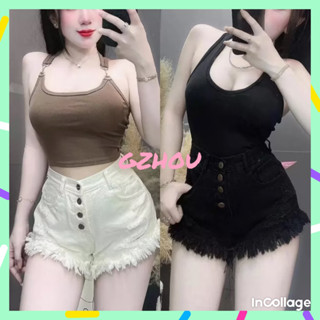   Stock  Quần đùi short jean nữ nhiều màu xinh form ôm cạp cao thiết kế 4 cúc cực kỳ phong cách 