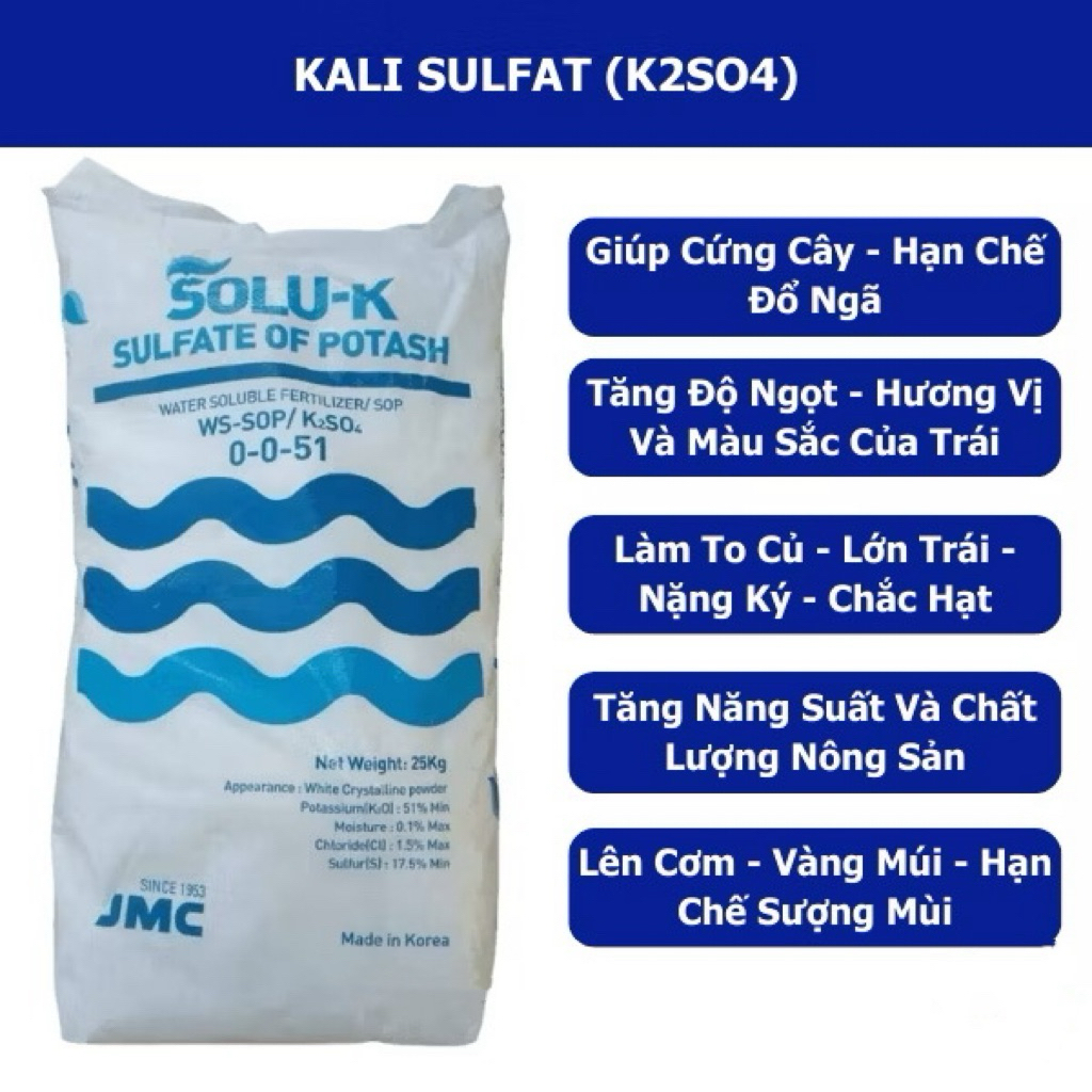 Gói 1kg - Phân bón Kali Sunphat (K2SO4) - Múc Lẻ Từ Bao 25kg