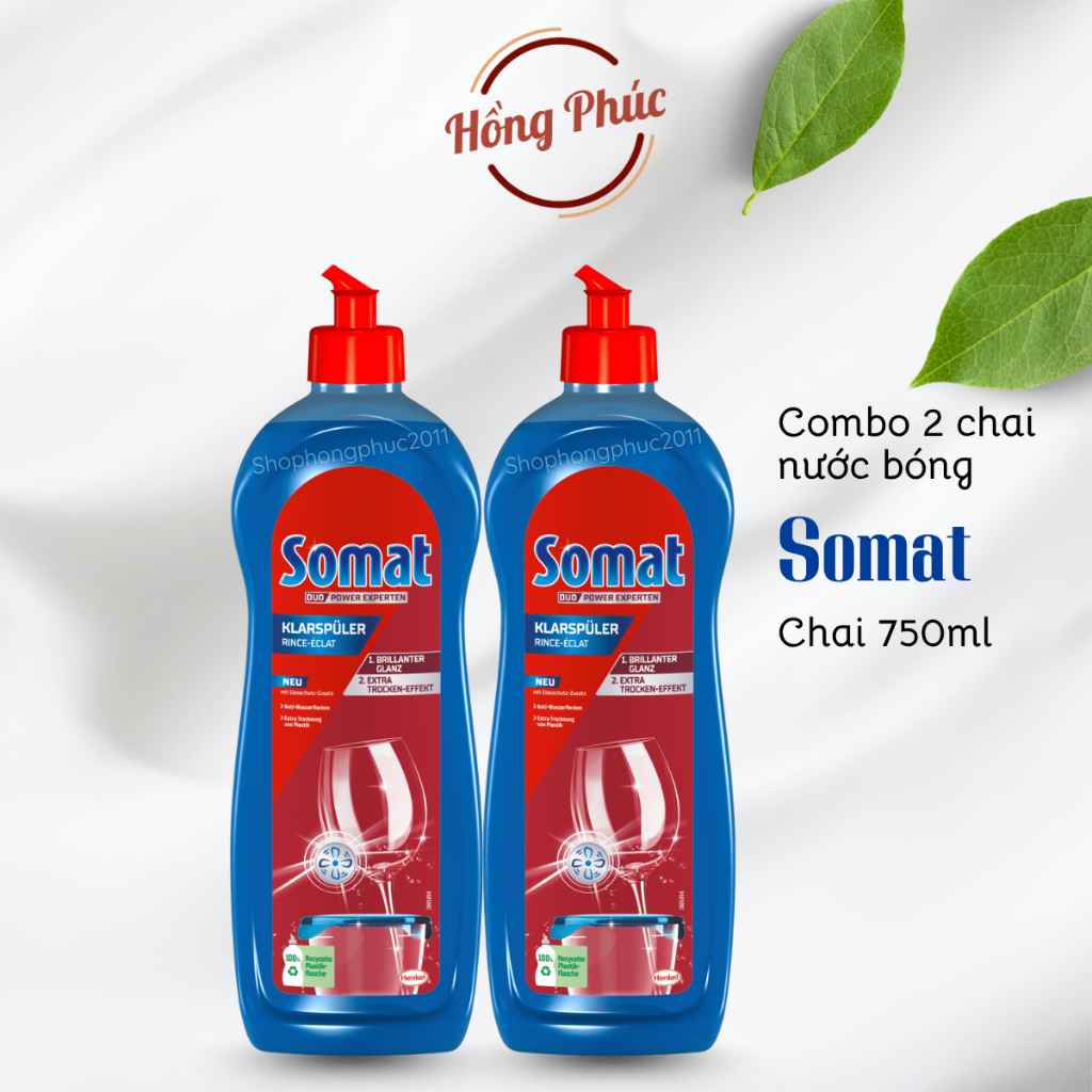combo 2 chai nước làm bóng chén Somat 750ml