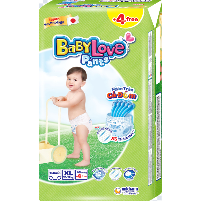 Tã bỉm quần siêu tiết kiệm BABY LOVE size M48-L48-Xl48-XXL48