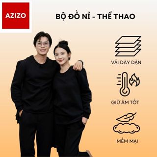  Bộ Đồ Thể Thao Nam  AZIZO Chất Nỉ Bông Ấm Áp – Đồ Bộ Nam Mùa Đông Đồ Mặc Nhà Đồ Đi Chơi 