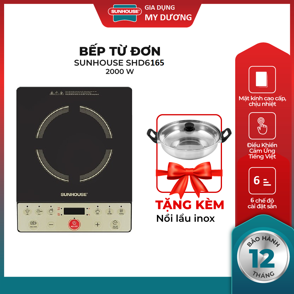 Bếp Từ Đơn Sunhouse SHD6165 (Tặng Nồi Lẩu)