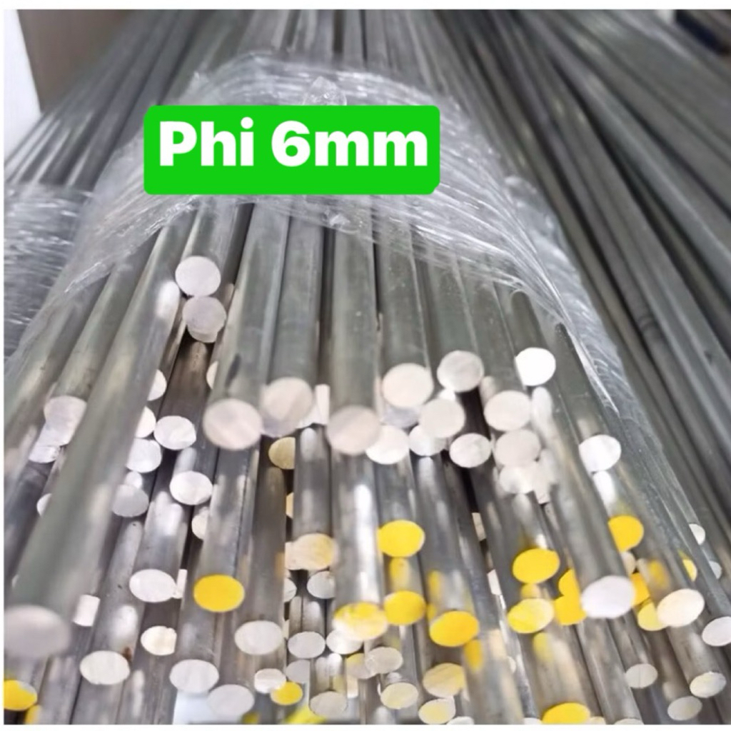 Thanh nhôm tròn đặc phi 6mm ( cây 3m ,cắt từng mét một để vận chuyển)