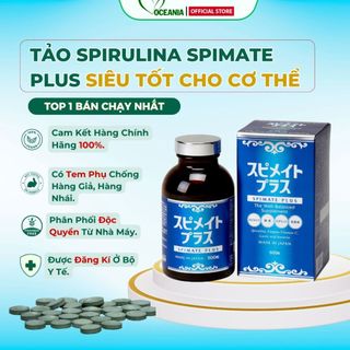  Tảo Xoắn Nhật Bản SPIRULINA SPIMATE PLUS 1200 Viên  Hàng Chính Hãng  Có Tem Phụ Bổ Sung Lợi Khuẩn Tốt Cho Tiêu Hóa 