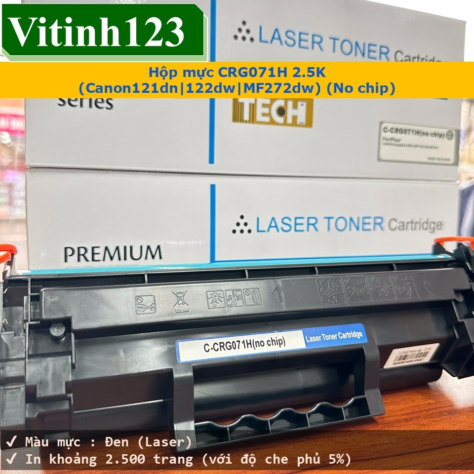 Hộp mực in CRG071H GC-W (Canon121dn| 122dw| MF272dw) (2.5K No chip)