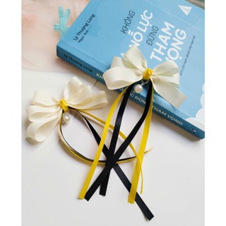 [ Hàng Thủ công] set 2 kẹt Tóc/Cột Tóc nơ gân cho bé gái ( hình thật).