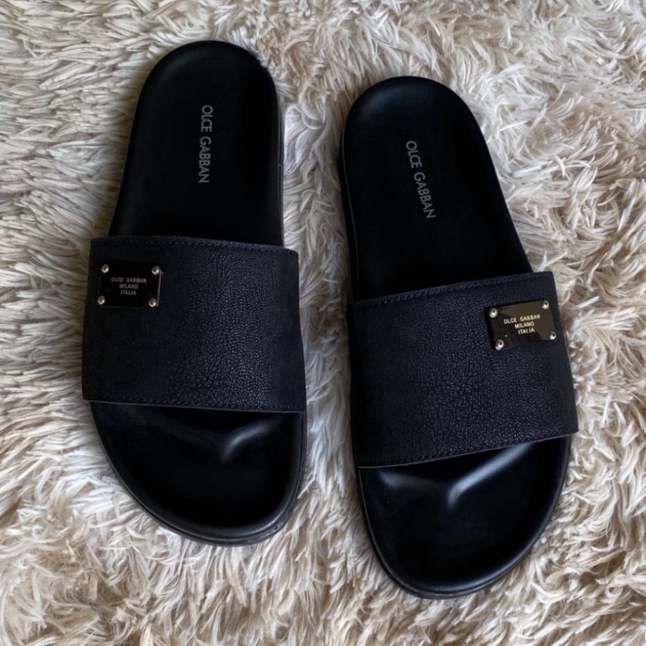 Dép lê nam quai ngang, chất liệu quai da, dép nam boy phố đế cứng êm chân, đủ size 37-43