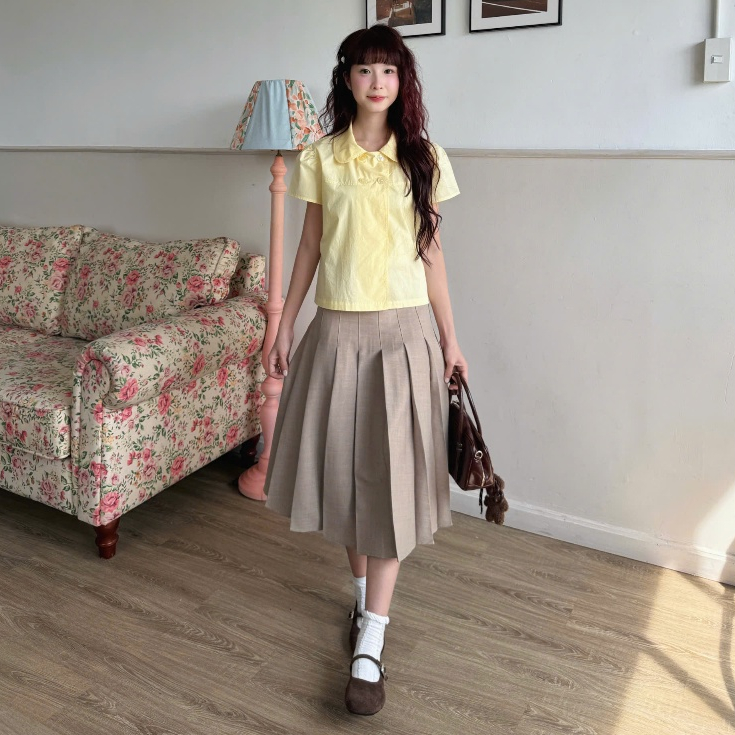 NAVIE - Áo baby doll 4 cúc thời trang nữ | BigBuy360 - bigbuy360.vn