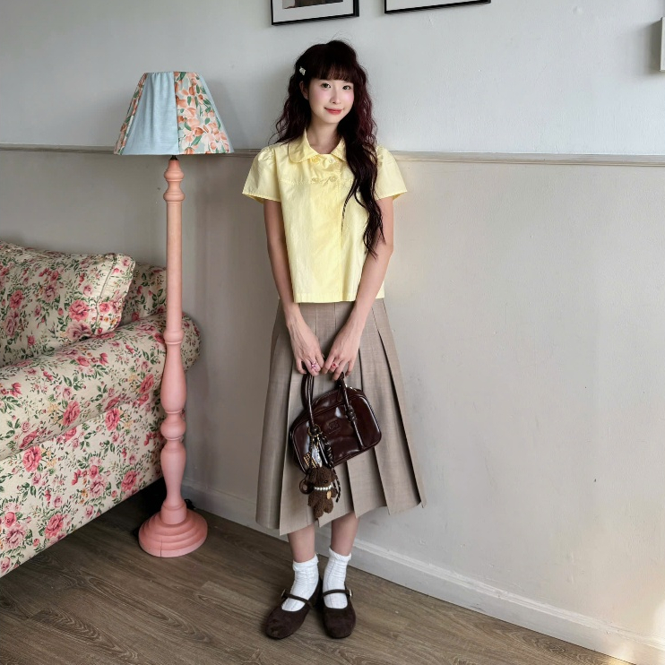 NAVIE - Áo baby doll 4 cúc thời trang nữ | BigBuy360 - bigbuy360.vn