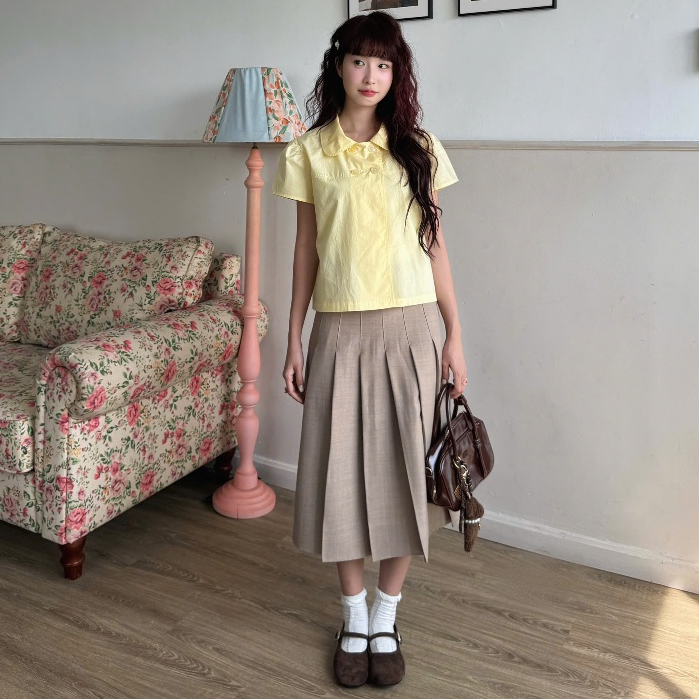 NAVIE - Áo baby doll 4 cúc thời trang nữ | BigBuy360 - bigbuy360.vn