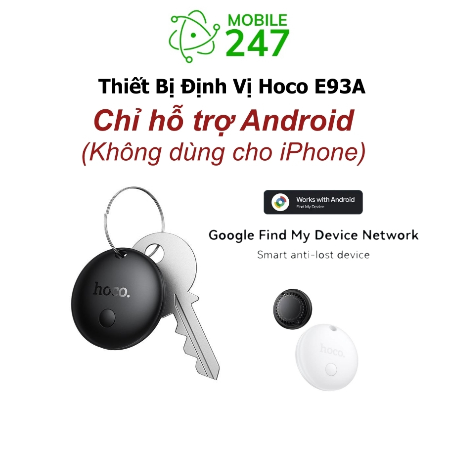 Thiết bị định vị thông minh không dây HOCO E93A Hỗ trợ Google Find My Network Định vị thiết bị theo 