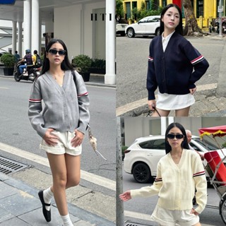   BST Thu Đông HTIQUE  DEAL mở bán Áo khoác cardigan 3 sọc Áo khoác len ba màu girl phố LA07 