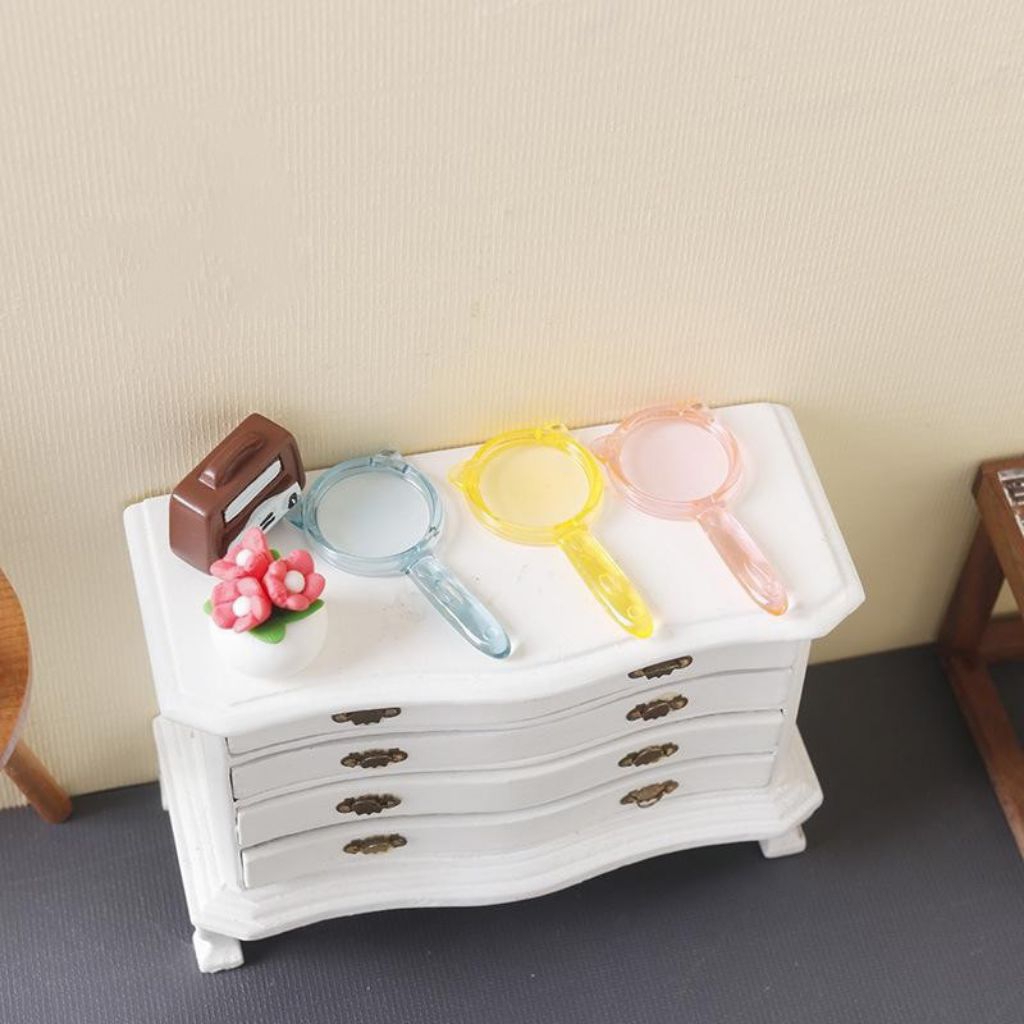 Mô hình kính lúp nhà búp bê mini 4cm tỉ lệ 1:12, 1:6