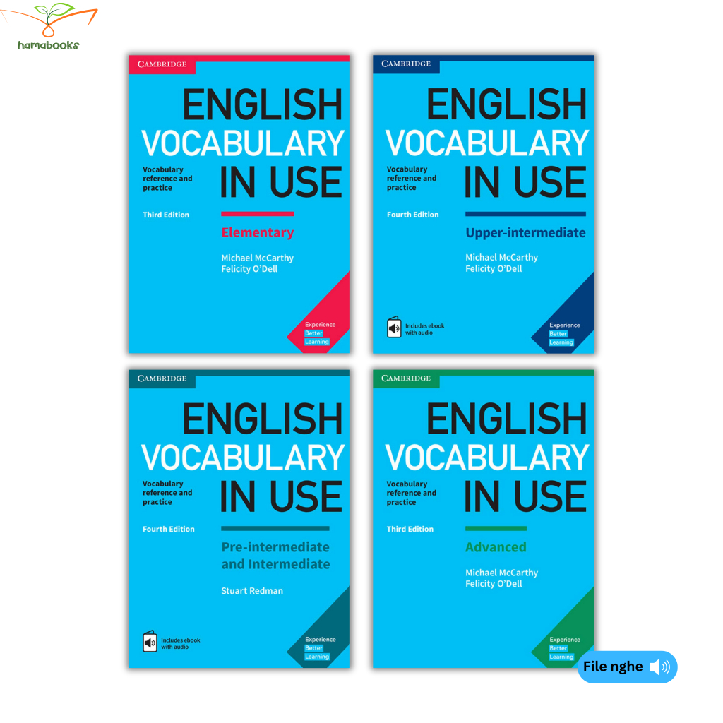 Sách English Vocabulary in Use 3rd/4th - Bản in lazer đẹp, màu sắc nét, bộ 4 cuốn -tặng kèm mp3