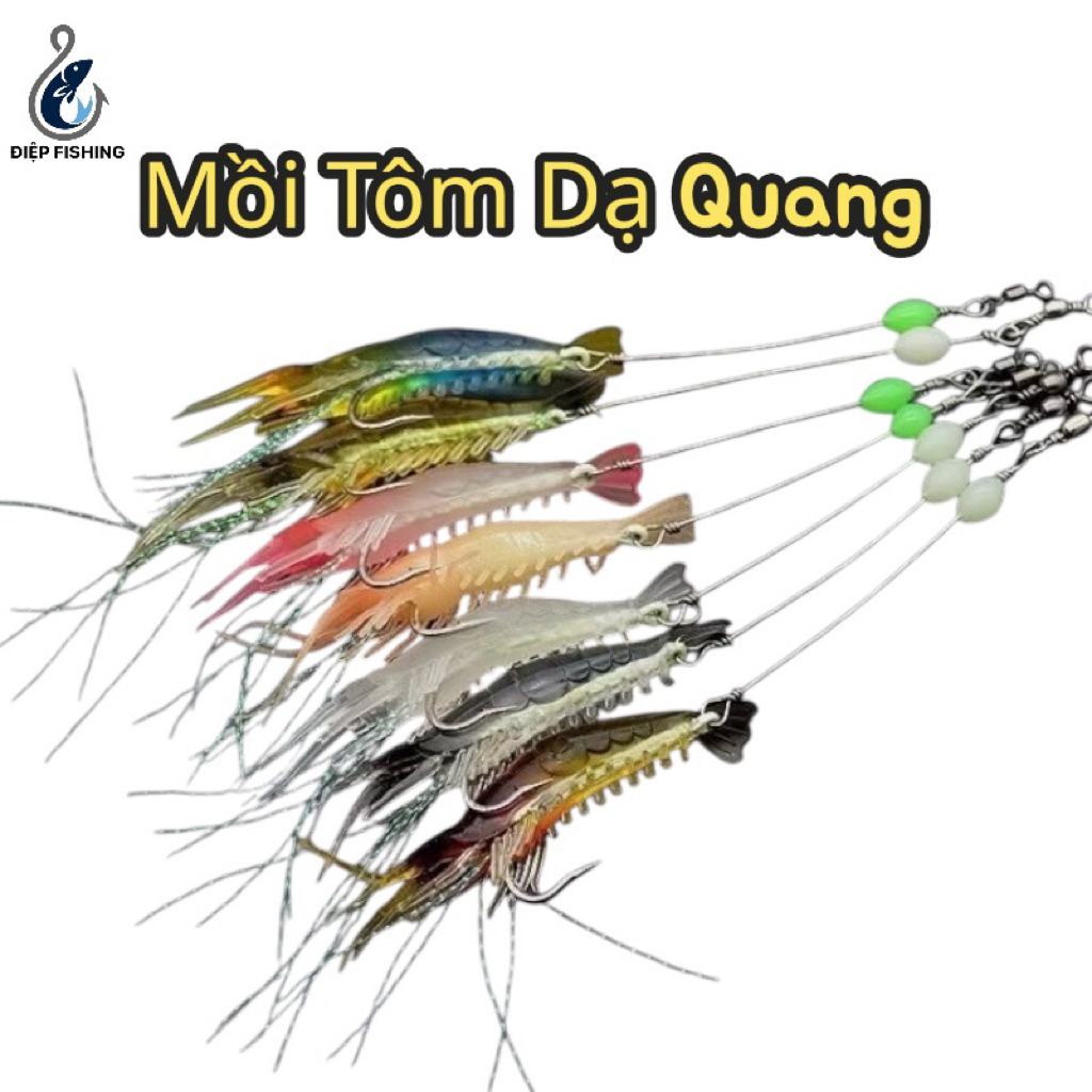 Mồi tôm Dạ Quang siêu nhạy cá chuyên Lure. Mồi Câu Cá Giả Lure Câu Cá Lóc