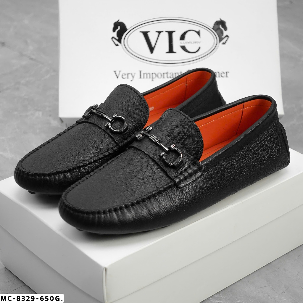 Giày Moca Nam Cao Cấp - Giày Lười Nam VIC LUXURY Hàng Loại Đẹp Da Bò Đế Cao Su Âm 🏅 MC-GX82