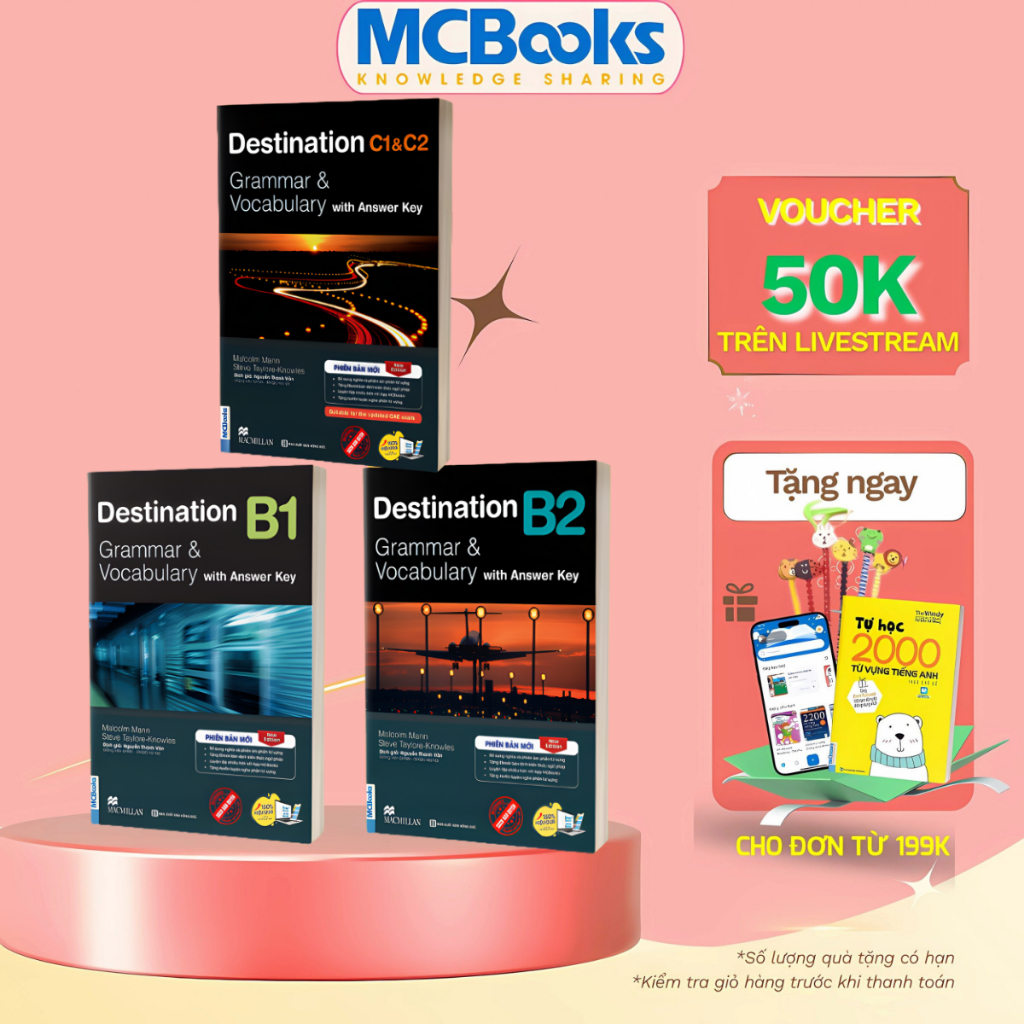 Sách Trọn Bộ Giáo Trình Destination Grammar & Vocabulary B1, B2, C1&C2 (Kèm Đáp Án) Lẻ/combo