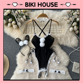  Set cosplay thỏ bông trắng sexy gợi cảm bodysuit đồ ngủ liền thân bunny đen xẻ đáy bonita quyến rũ BIKI HOUSE N333 - HCM 
