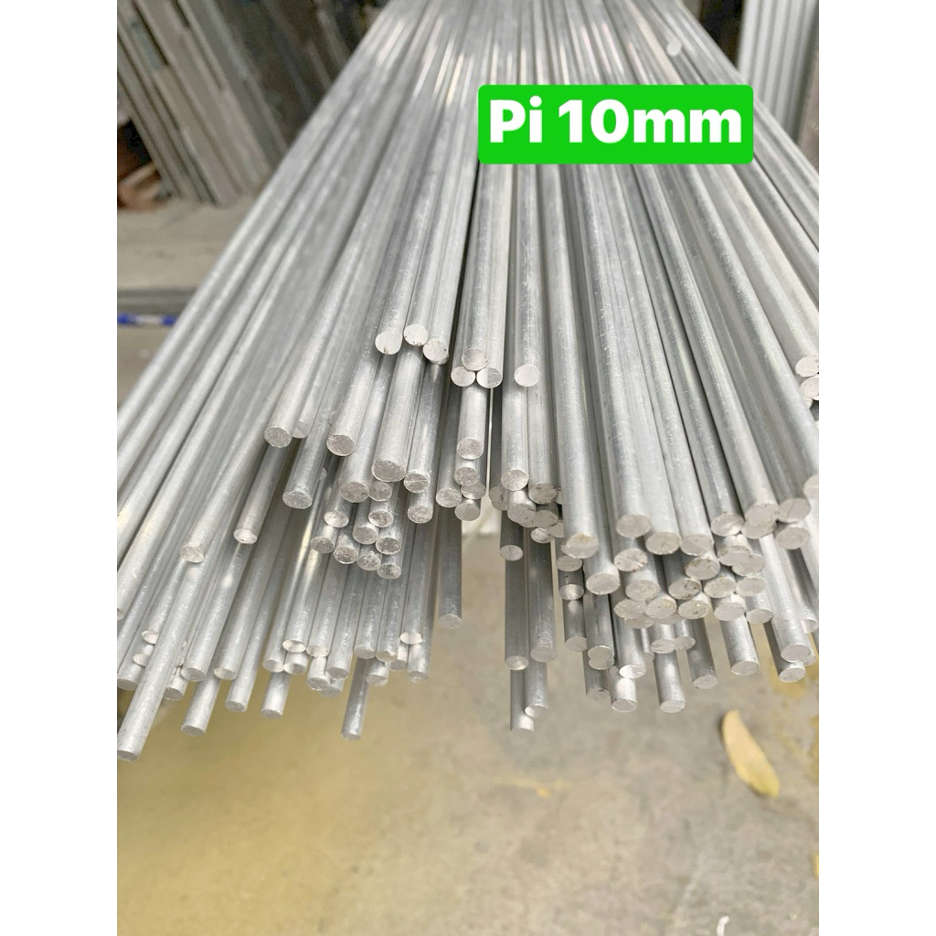 Trục nhôm tròn đặc ; phi 10mm; cây dài 3m (cắt ba thanh ;mỗi thanh dài 1m)
