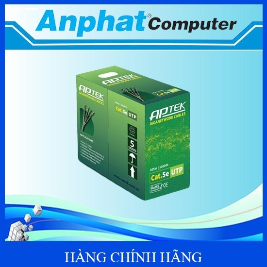 Thùng cáp mạng APTEK CAT5e UTP Copper 24AWG 305m - Hàng Chính Hãng - Bảo hành 1 tháng
