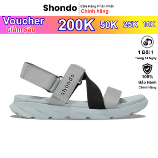 Giày Sandal Shondo Nam Nữ F6 Sport Đế Xám Phối Quai Chéo Đen Nhẹ Êm Ái Xăng Đan Đế Bằng Đi Học Đi Choi Chính Hãng 