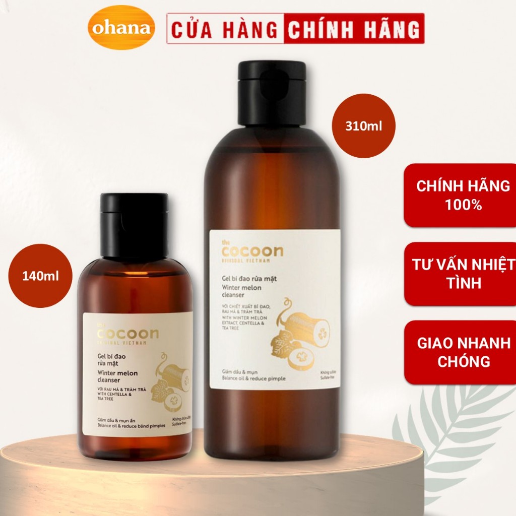 Gel Rửa Mặt Bí Đao COCOON Cleanser (140ml/310ml)
