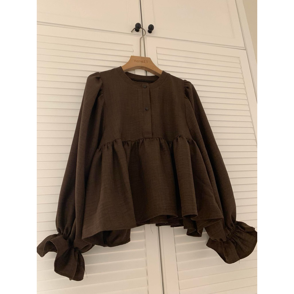 Áo babydoll cổ khuy tay bèo A3048 Nana21 Nanastore21 Nữ Woman | BigBuy360 - bigbuy360.vn