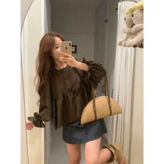  Áo babydoll cổ khuy tay bèo A3048 Nana21 Nanastore21 Nữ Woman 