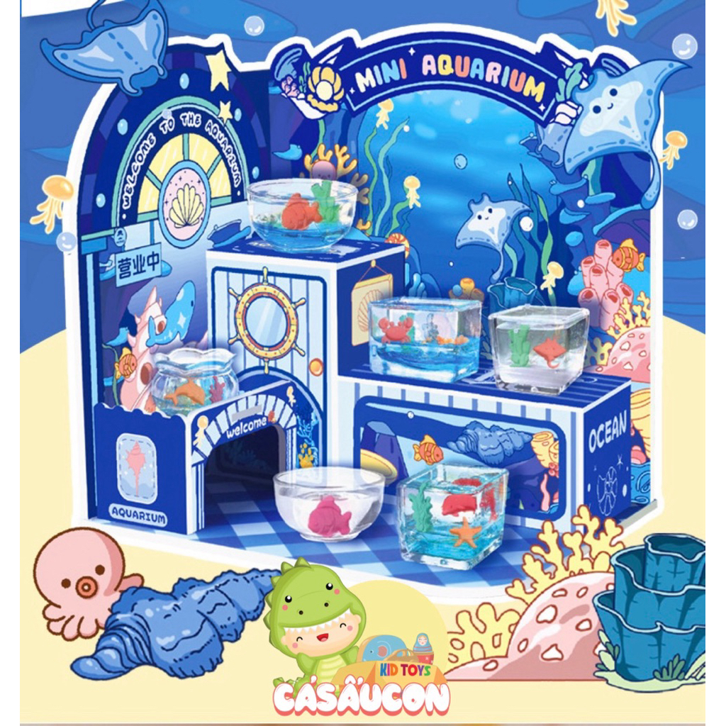 MINI AQUARIUM - Bộ đồ chơi làm cửa hàng thủy sinh mini diy siêu cute dành cho trẻ