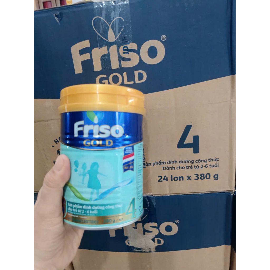 LON SỮA BỘT FRISO GOLD 4 380GR.Date 2027