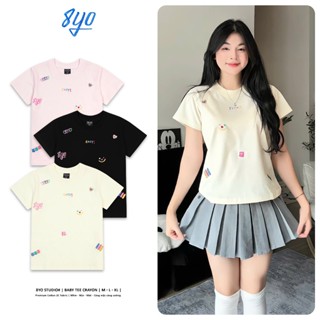  Áo Baby Tee Thêu 8YO CRAYON Cotton Mềm Mịn Mát - Áo Baby Tee Local Brand Chính Hãng 