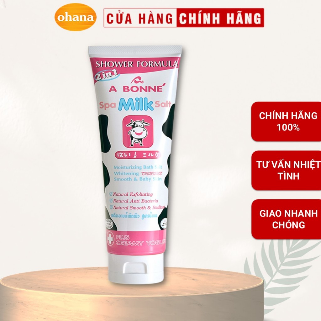 [TUÝP] Muối Tắm Sữa Bò Spa A Bonne Làm Trắng Da, Tẩy Tế Bào Chết A Bonne Spa Milk Salt Shower Formul