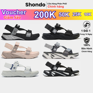  SHONDO Sandals Nam Nữ Unisex SHONDO F8M Nhẹ Êm Ái Năng Động Đi Học Đi Chơi Đế Cao 4cm Sandal Dán Xé Quai Dù 