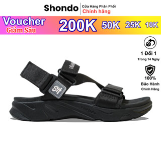  Giày sandals Shondo F8 full đen ver.2 F8M1112 