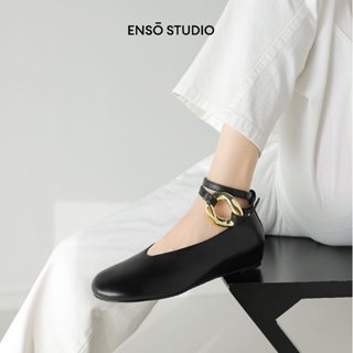  ENSo - Giày Mary Jane Da Thật Nữ AIMEE Màu Đen 