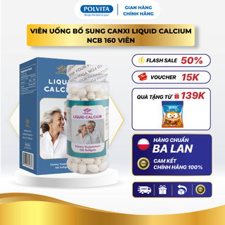  Viên uống bổ sung Canxi Liquid Calcium Nu-Health bổ sung vitamin D giúp xương chắc khỏe 160 viên 