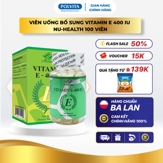  Viên uống bổ sung Vitamin E 400IU Nu-Health giúp đẹp da ngừa nếp nhăn chống oxy hóa  50 viên   100 viên  