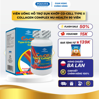  Viên uống hỗ trợ sụn khớp Co-Cell Type II Collagen Complex Nu-Health giúp cải thiện chức năng vận động của khớp 90 viên 