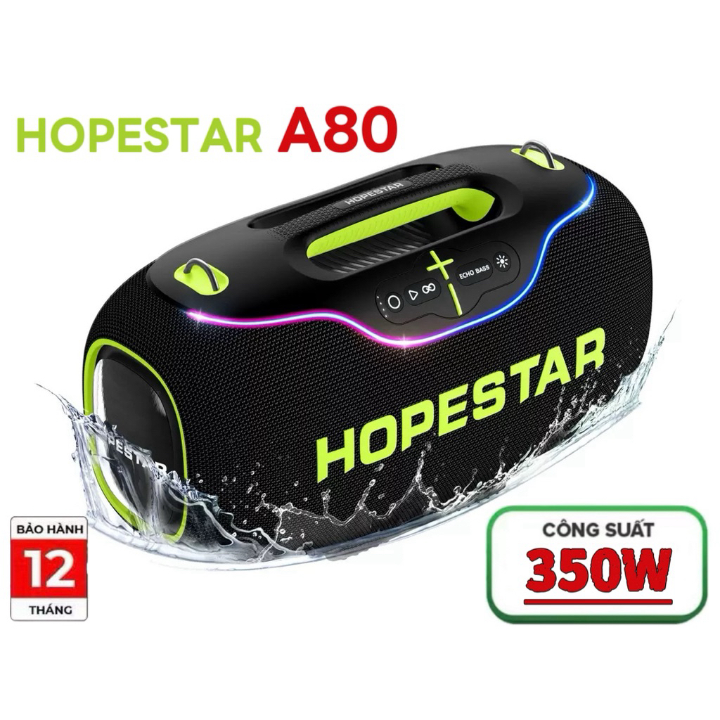 Loa Hopestar A80 công xuất 350W bluetooth 5.3 tặng kèm 2micro hát karaoke